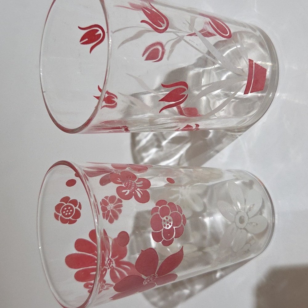 Vintage Floral Glass Tumblers Swanky Swigs